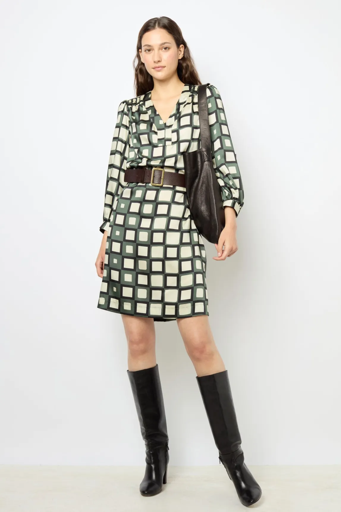 Mini dress with geometric print - SASKIA