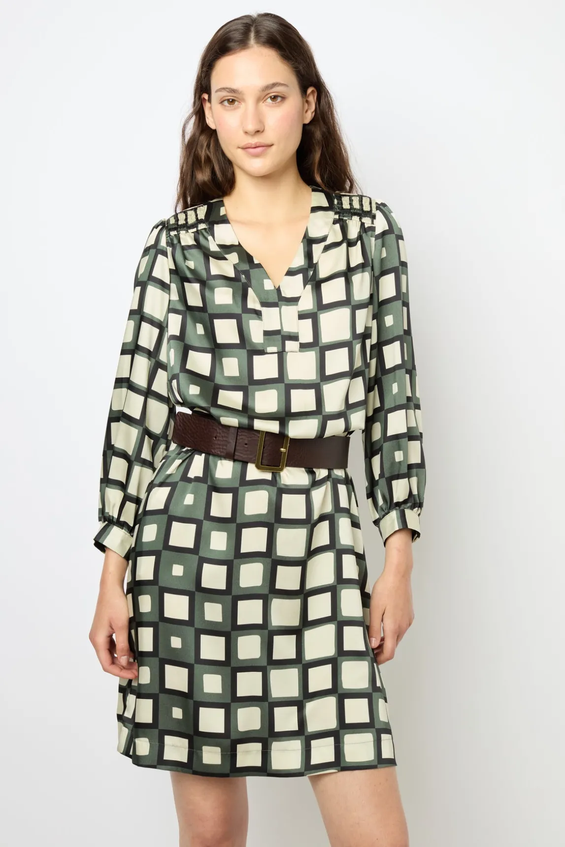 Mini dress with geometric print - SASKIA