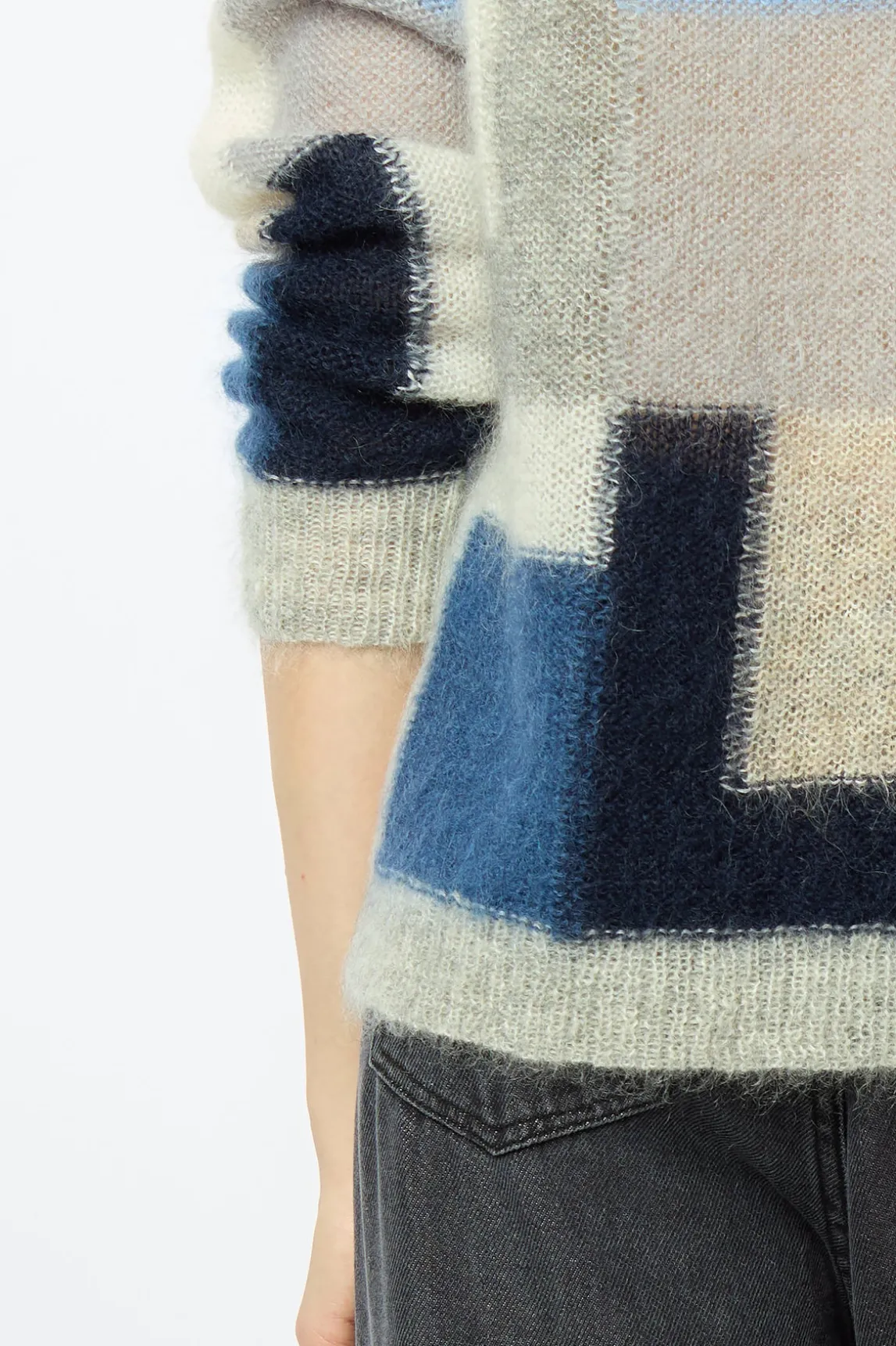 Mohair color block sweater - JANYCE