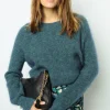 Mohair round neck sweater- JOLINA
