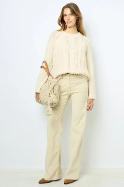 Natural velvet flare pants - ANNA