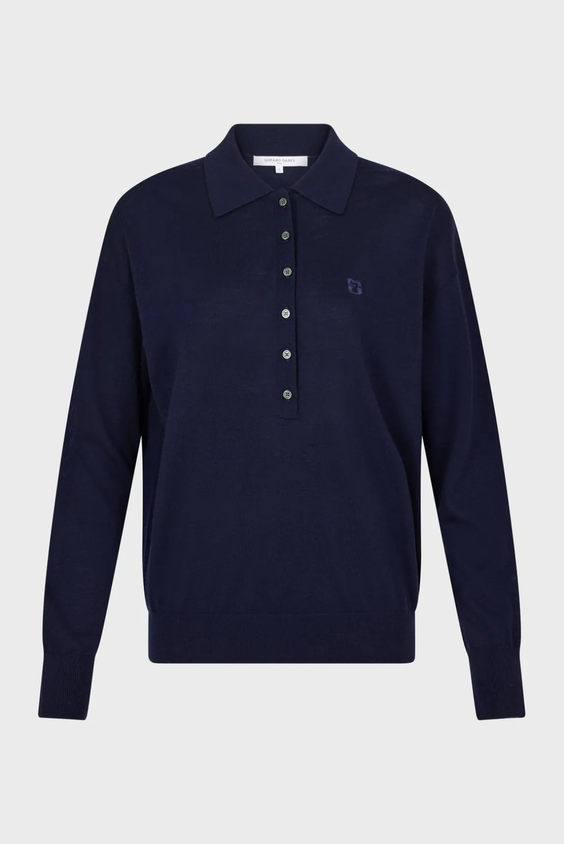 Navy blue fine wool polo shirt - JENNY
