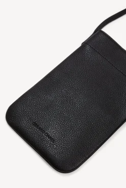 Phoneholder in grainy leather metallic inside - LADYPHONE