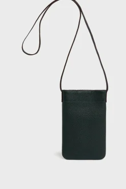 Phoneholder in leather metallic inside - LADYPHONE