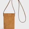 Phoneholder in suede leather metallic inside -LADYPHONE