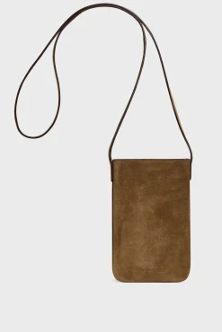 Phoneholder in suede leather metallic inside - LADYPHONE