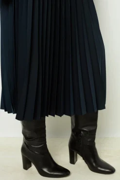 Plain pleated midi skirt - CHARLENE