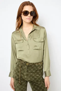 Plain satin blouse - BRIGITTE