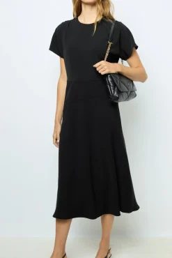 Plain waisted midi dress - SERGINA