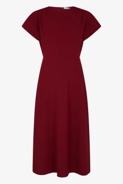 Plain waisted midi dress - SERGINA