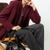 Plain wide jacket - MARINE