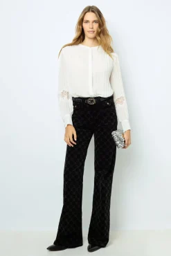 Pleated lace top - BELLINE