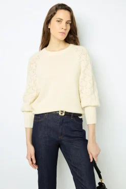 Pullover with openwork sleeves - JOELYNE