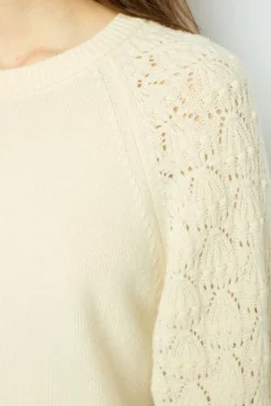 Pullover with openwork sleeves - JOELYNE