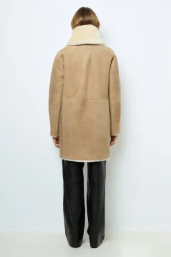 Reversible shearling coat with shawl collar - LEOCADIE