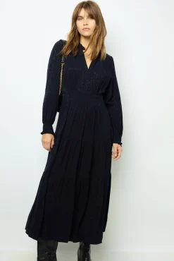Ruffled jacquard maxi dress - SANDRINE