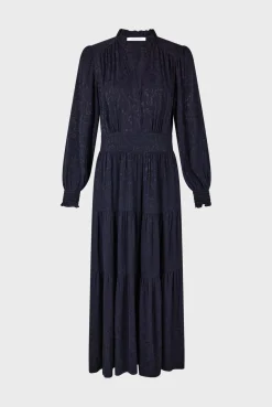Ruffled jacquard maxi dress - SANDRINE