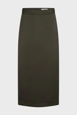Satin midi skirt - CORALINE