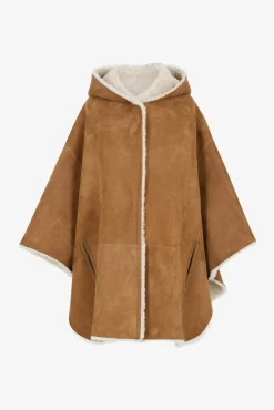 Shearling cape coat - LORIANE