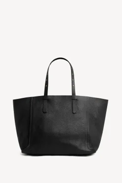 Shopping bag in grainy leather metallic inside - SIMPLE 2