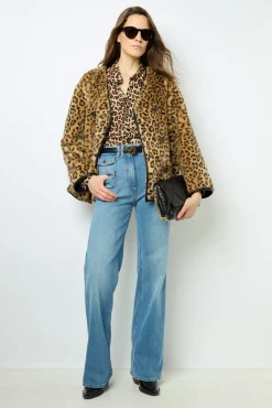 Short coat with leopard print - LAISSA
