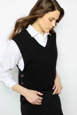 Sleeveless ribbed sweater - JULIETTA