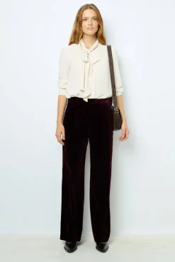 Smooth velvet pants - NORA