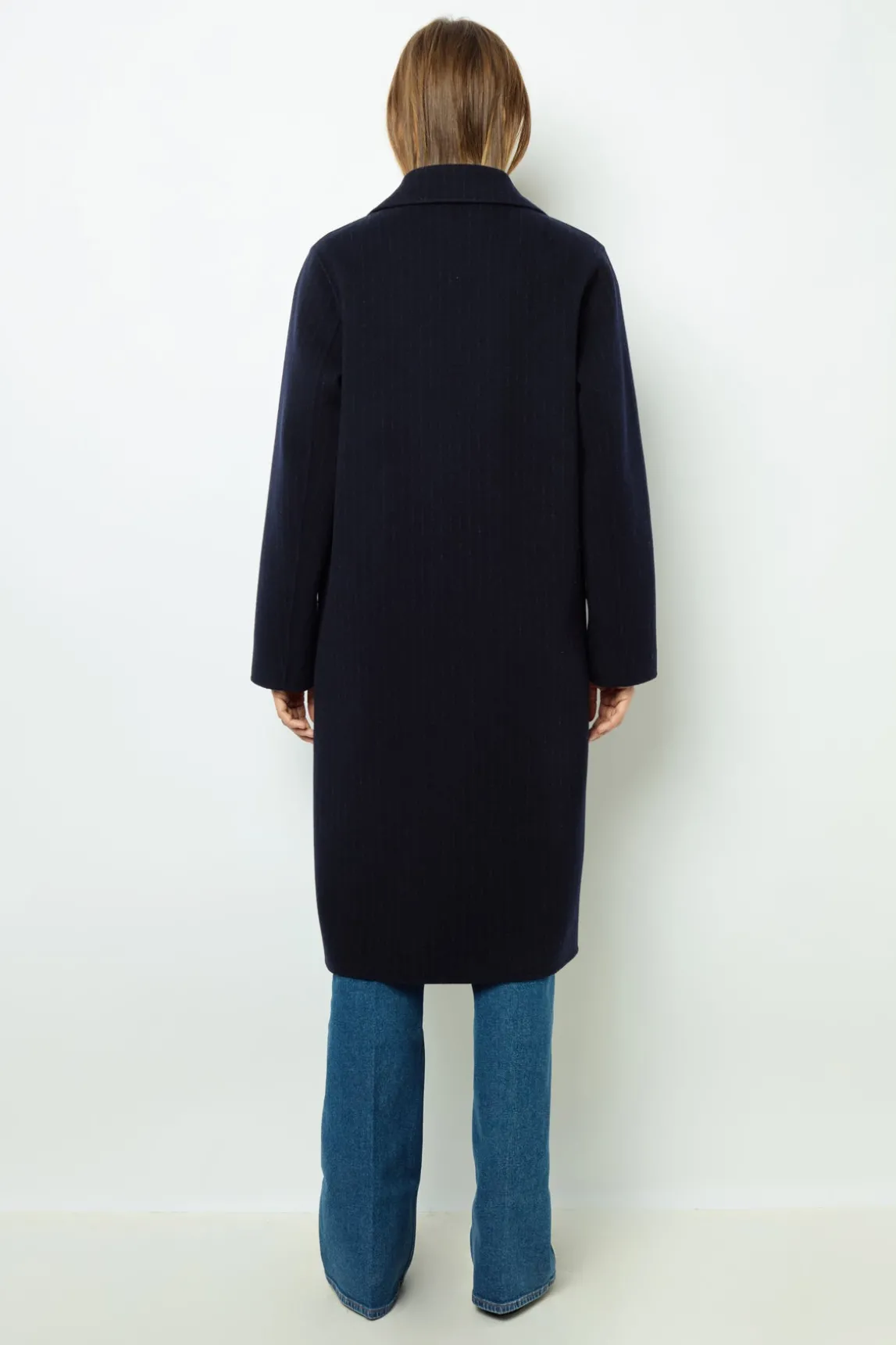 Straight cut coats with fine stripes - LASSIA
