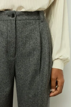 Straight cut herringbone pants - NADYGE