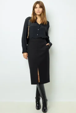 Straight mid-length skirt - CLEA