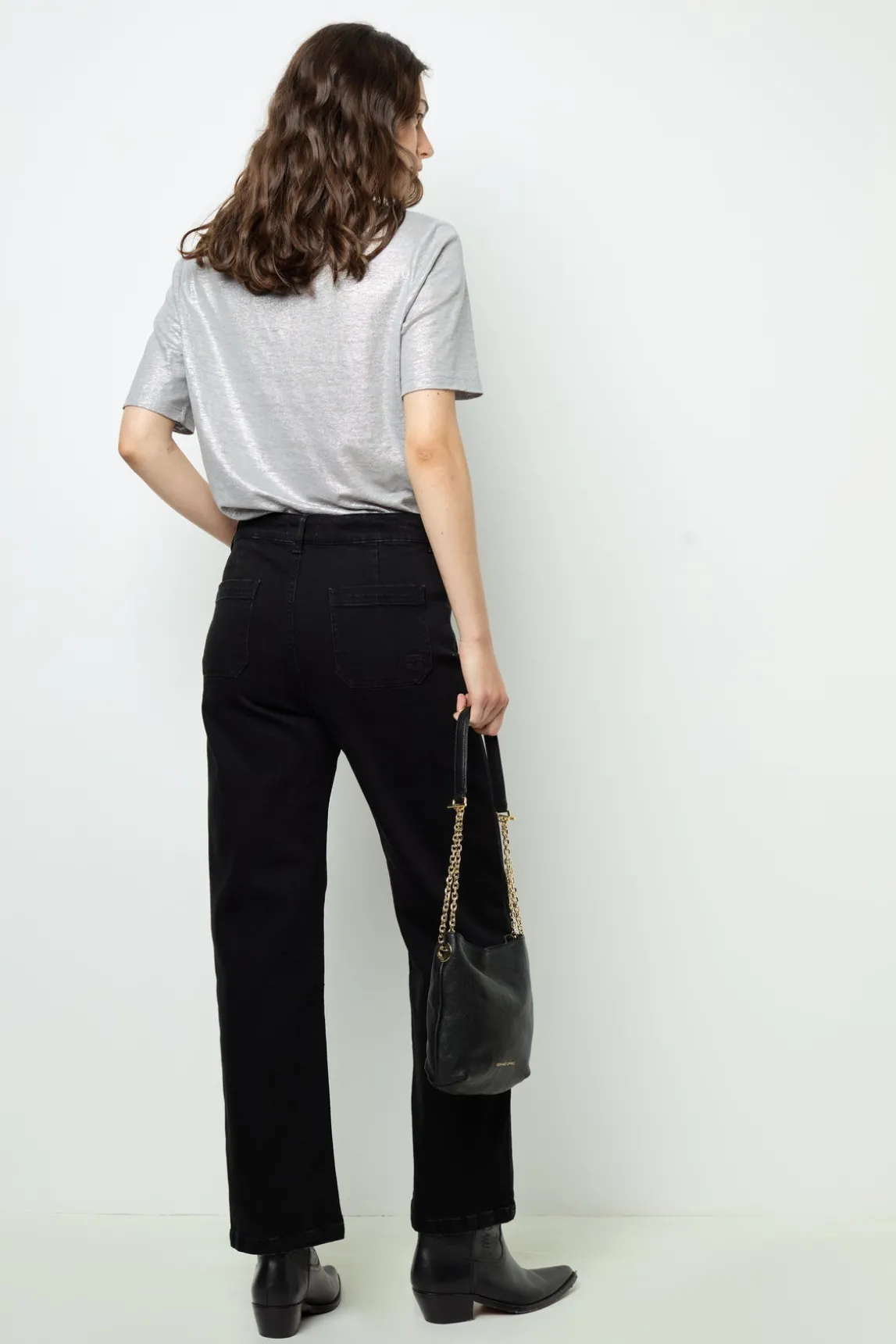 Straight-leg, wide black jeans - NEVAE