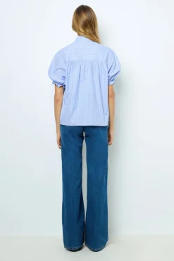 Striped popelin blouse - BERTINIA