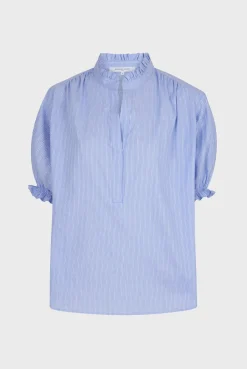 Striped popelin blouse - BERTINIA