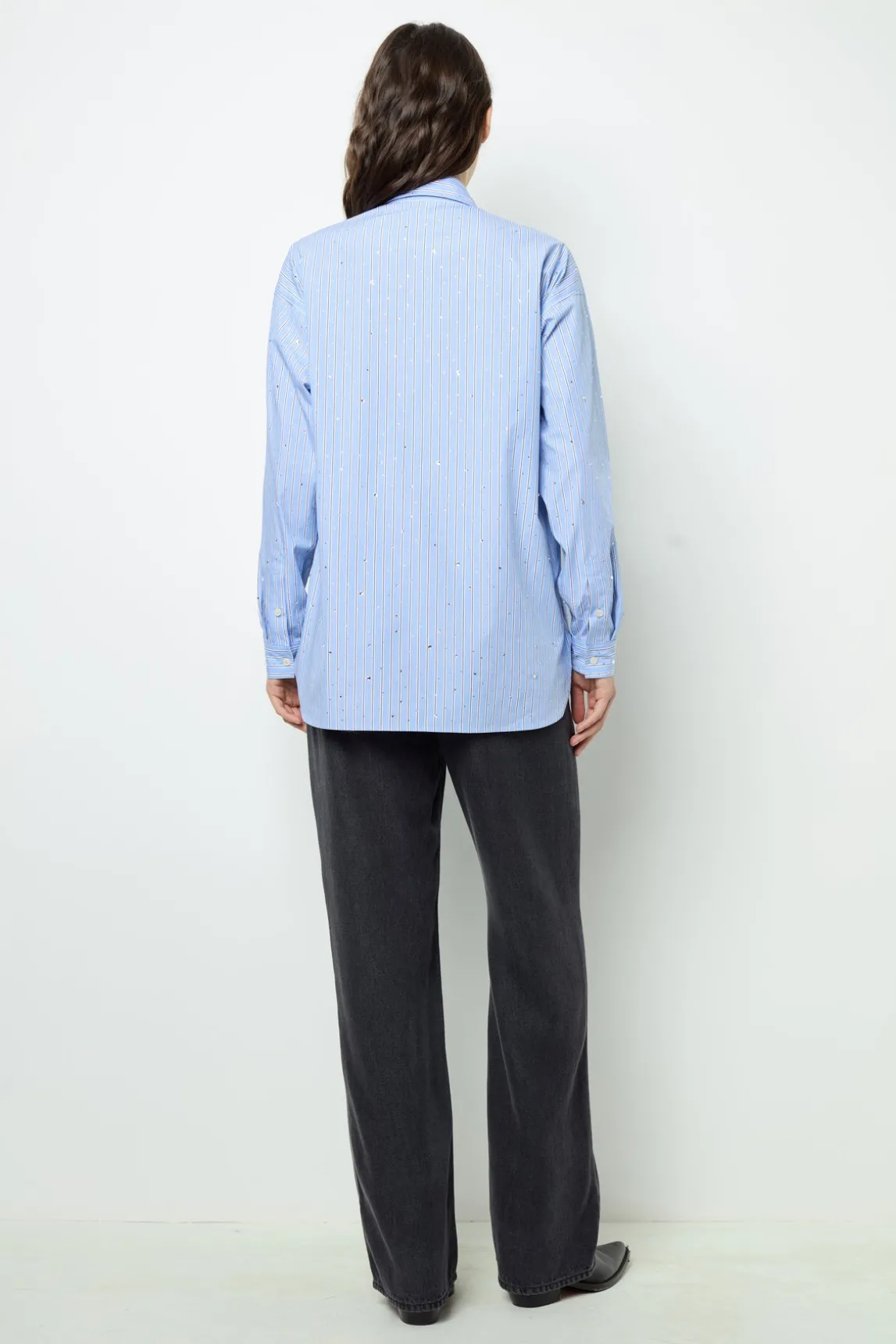 Striped rhinestone shirt - BALLIE