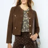 Suede collarless jacket - BELINA