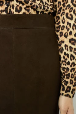Suede straight skirt - CHARLIE