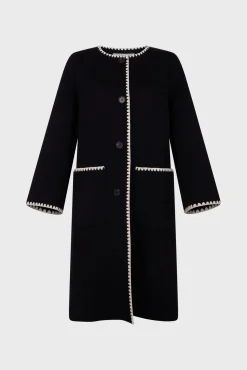 Two-tone mid-length coat - LILIA