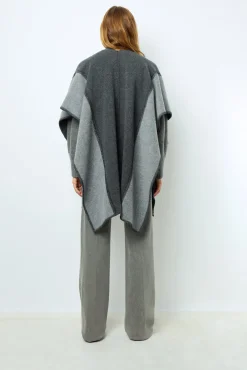 Two-tone poncho - DAMIANE
