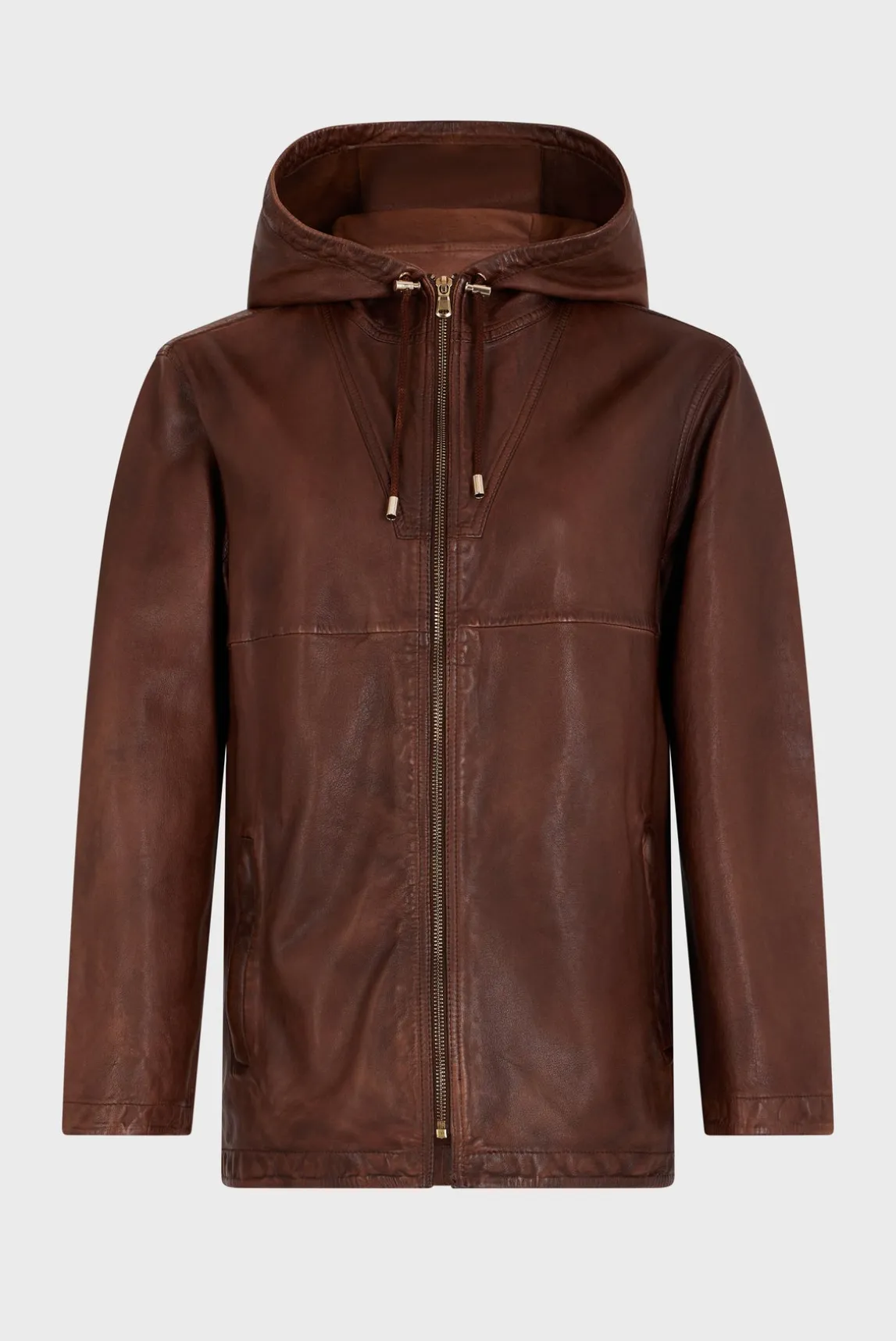 Veste en cuir à capuche - BAYLIE