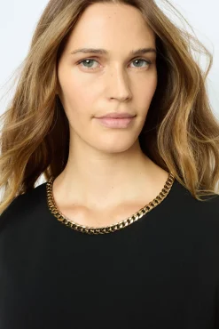 Waisted dress with gold chain - SAYANNA