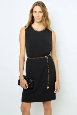 Waisted dress with gold chain - SAYANNA