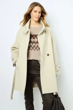 Waisted mid-length coat - LOUISE