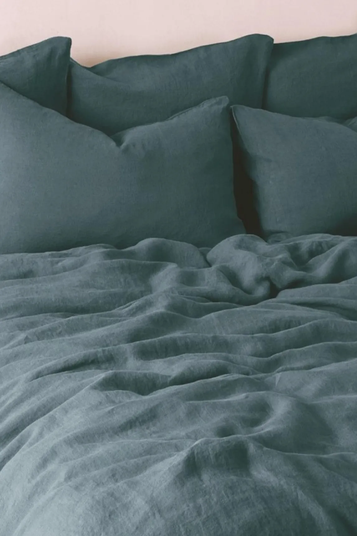Washed linen duvet cover - midnight blue