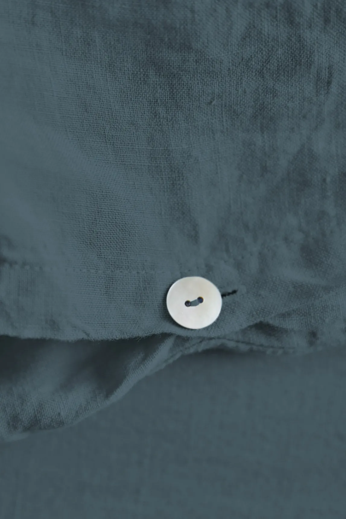 Washed linen duvet cover - midnight blue