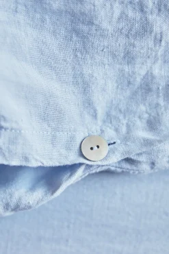 Washed linen duvet cover - sky blue