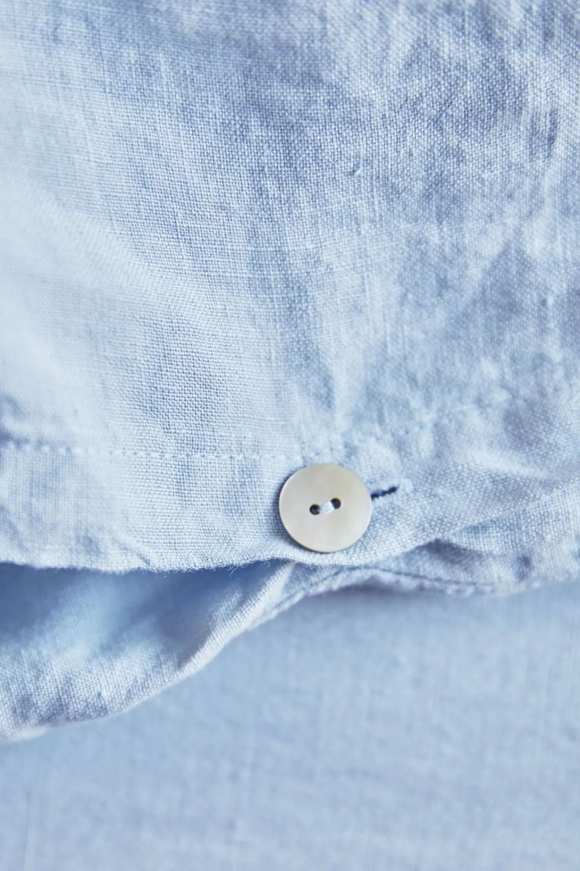 Washed linen duvet cover - sky blue