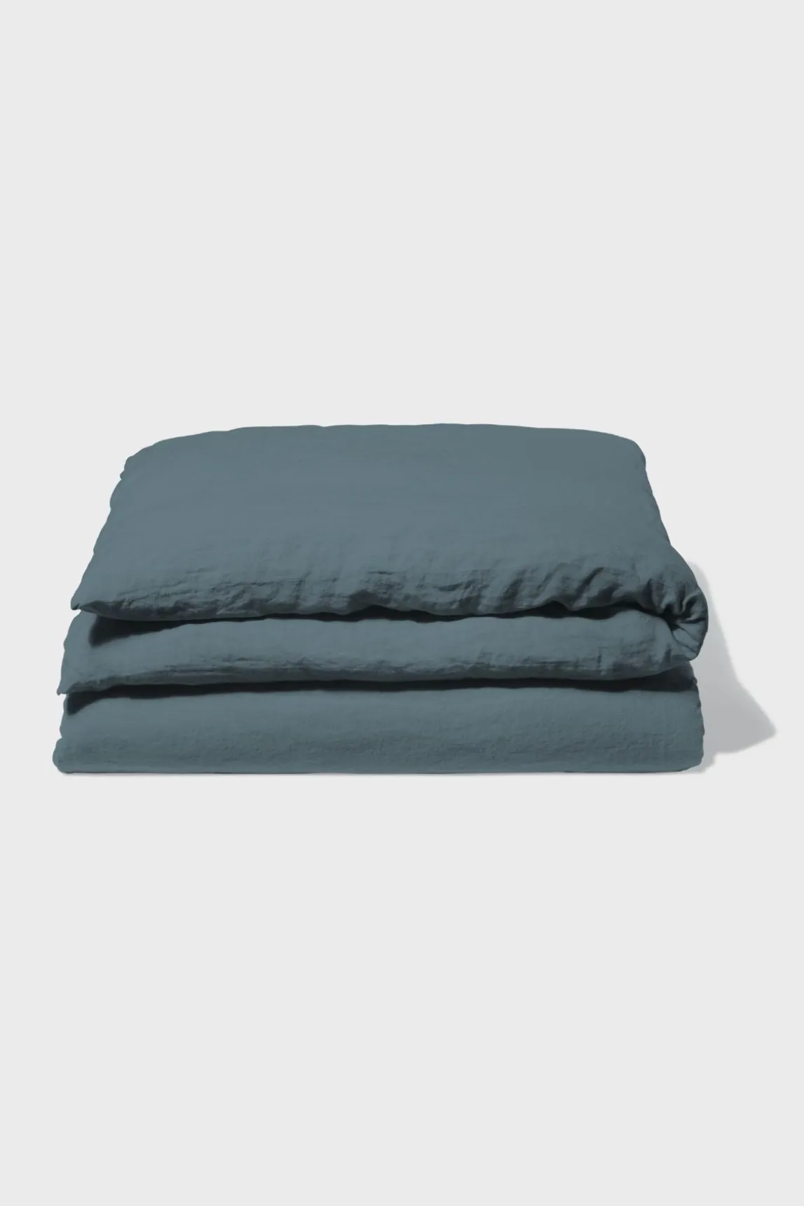 Washed linen duvet cover - midnight blue