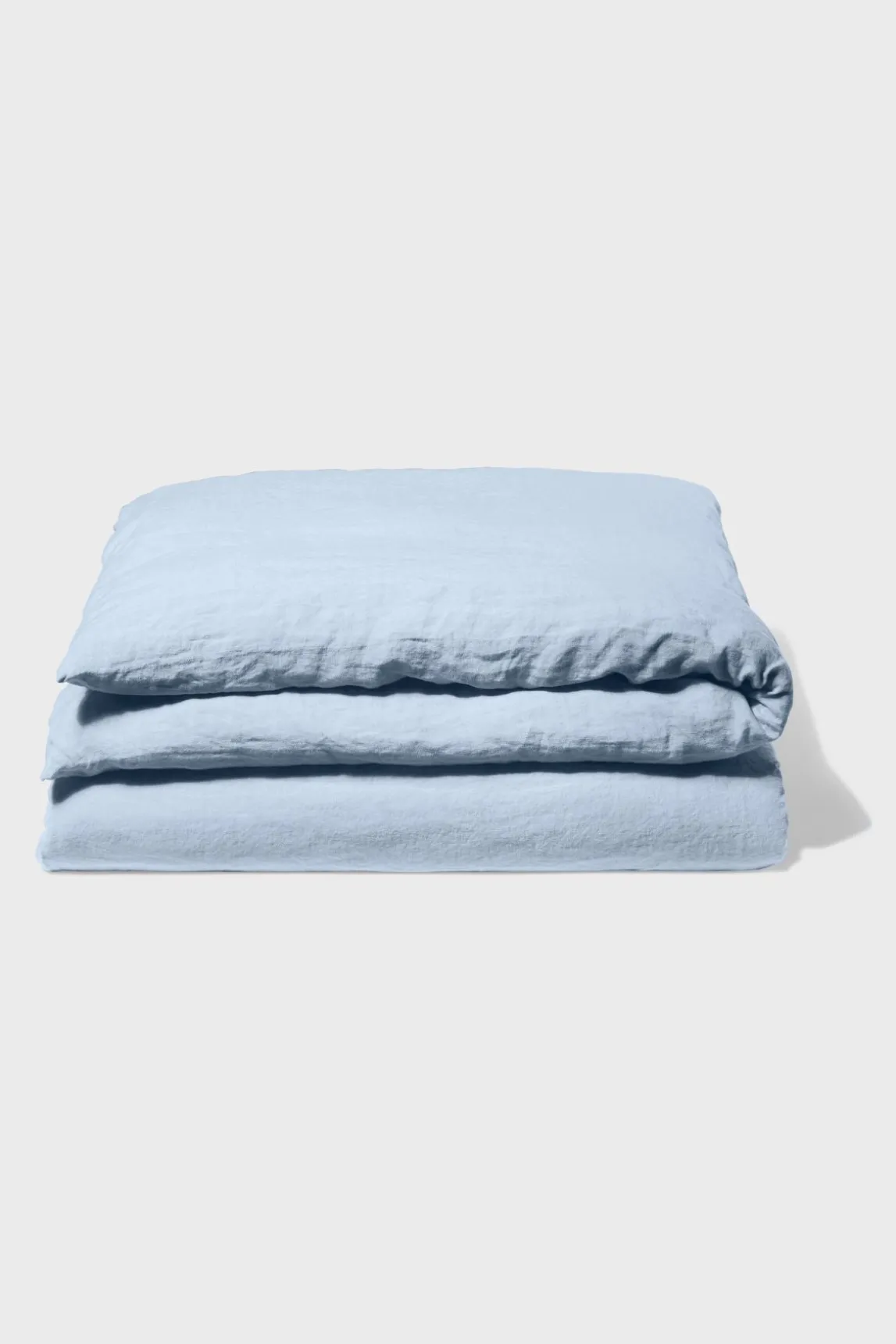 Washed linen duvet cover - sky blue