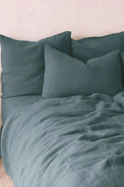 Washed linen pillowcase - midnight blue