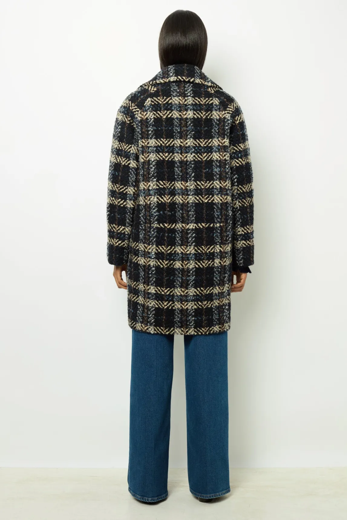 Wide check coat - LEONETTE